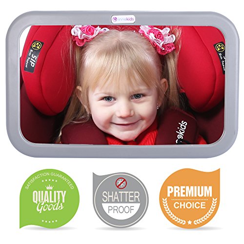 Innokids Baby Car Mirror For View Infant In Rear Facing Back Seat With Clear View Convex Shatterproof Glass (Grey) #TOP7