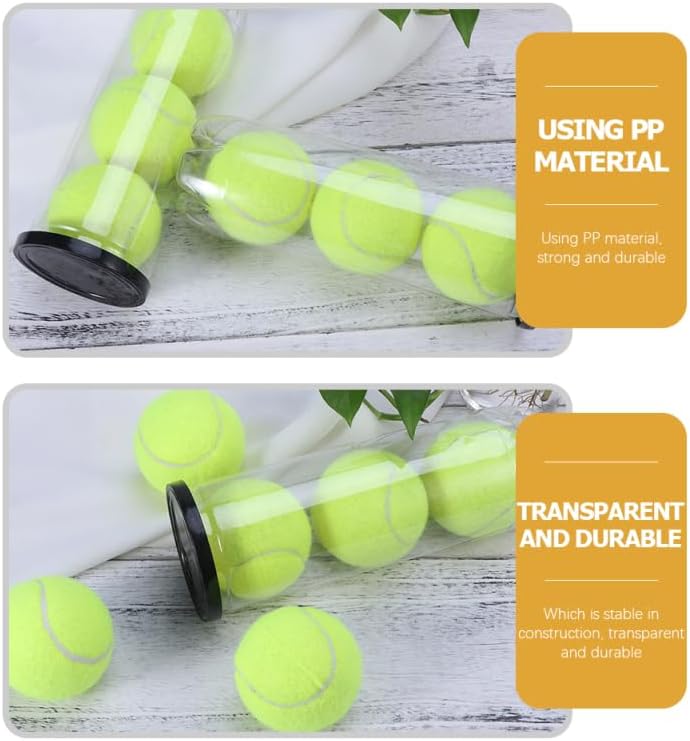 Miniatura 6 de 3 unids titular de pelota de tenis portátil multifunción botella de almacenamiento para pelotas de tenis contenedor transparente con tapa resistente