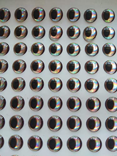 senlang 3mm 4mm 5mm 6mm 7mm 8mm 9mm 10mm 12mm Realistic Silver 3D Holographic Fishing Lure Eyes Oval Pupil (7mm 250pcs)