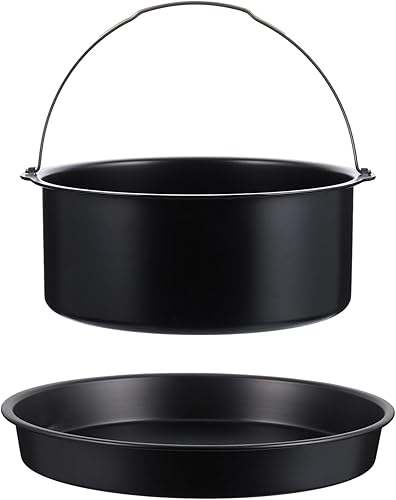 Hemoton Barril de freidora de aire para tartas de 7 pulgadas, accesorios para freidora de aire, barril para hornear para olla a presión, bandeja