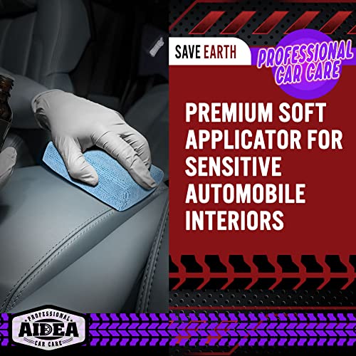 Aidea Microfiber Applicator Pads-8Pk, Microfiber Sponge, Car Wash Pads, Cleaning Pads, Great For Applying Wax, Sealants & Other Conditioners-Blue #TOP2