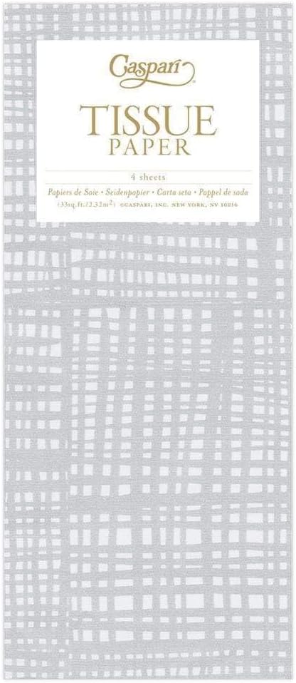 Caspari Raffiné Tissue Paper in Silver, 16 Sheets Included