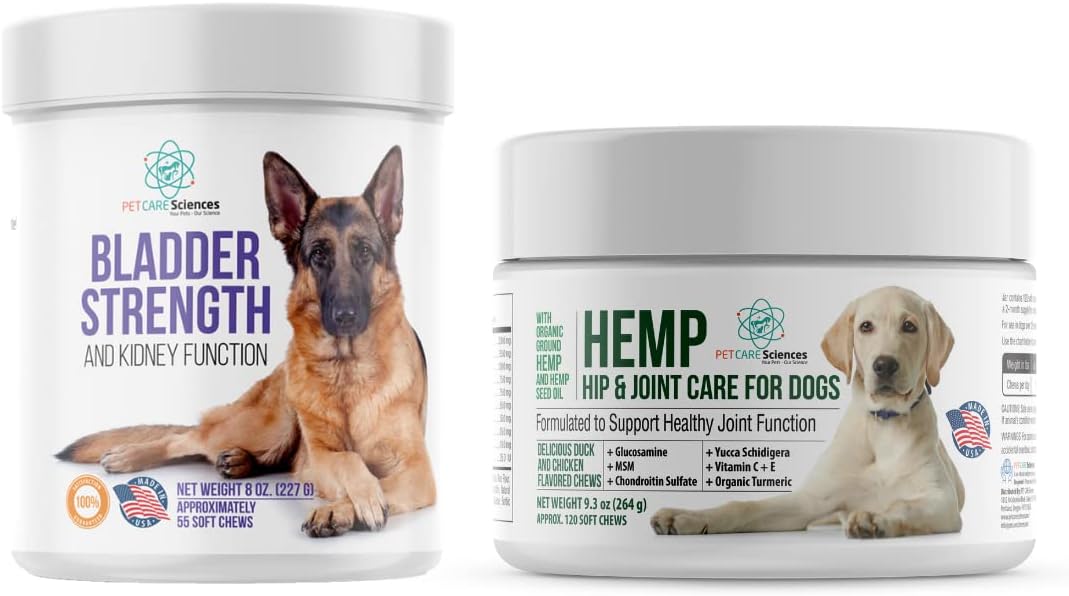 Senior Dog Essentials Bundle, Hip and Joint Supplement & Bladder Support for Elderly Dogs