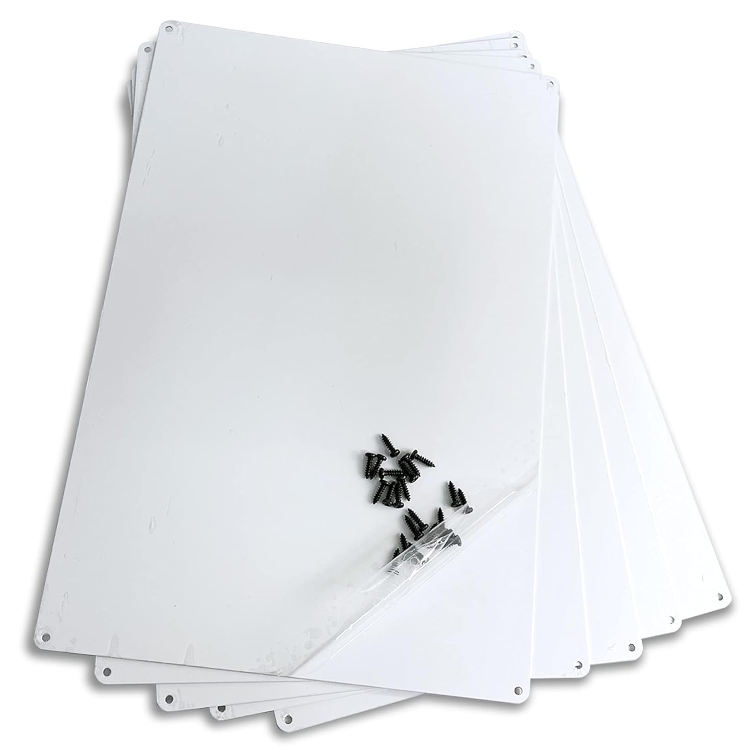 Aluminum Metal Signs Sublimation Blanks 200X300X1mm Nameplates for Heat Transfer Press UV Print 4 Drilled Holes 5PCS (Pure White)