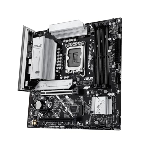 PRIME B860M-A-CSM, Scheda Madre Intel mATX, 7+1+1+1 Fasi di Alimentazione, Slot DDR5, PCIe 5.0, 2 Slot M.2, Ethernet Realtek 2.5 GB, Doppia DisplayPort, HDMI, USB-C 20 Gbps, Nera - Scheda madre - Immagine 2