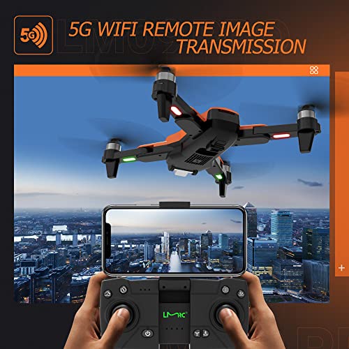 Gps Drone With Camera For Adults 4K Uhd, Brushless Motor, Gps Auto Return, 5Ghz Fpv Rc Quadcopter Auto Return Home, Altitude Hold, Follow Me, Custom Flight Path, Easy For Beginner, 3 Batteries And Carrying Bag, Orange #TOP5