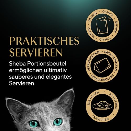SHEBA Adult Katzenfutter nass - 40x85g Portionsbeutel - Geflügel Variation in Sauce - Nassfutter für Katzen - 1 Großpackung
