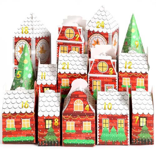 BOFUNX 24pcs Adventskalender zum Befüllen und Basteln Countdown...