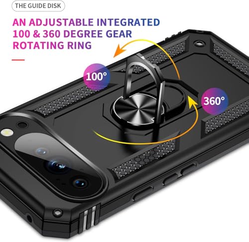 Image of REALCASE Google Pixel 10 Back Cover Case | Heavy Duty Dual Layer Hybrid Shock Proof Armor Defender Ring Case Back Cover for Google Pixel 10 5G (Purple)