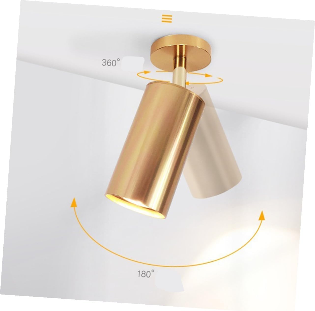 Sosoport LED Retro Metal Track Spotlight Single Head Ceiling Light White Light Home Store Wall Lighting Fixture