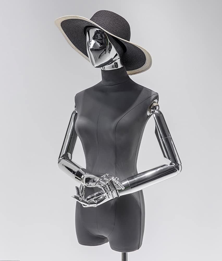 Sewing Mannequin Women Half Body Mannequin Torso, Adjustable Height Mannequin Body for Clothing Costume Jewelry Display