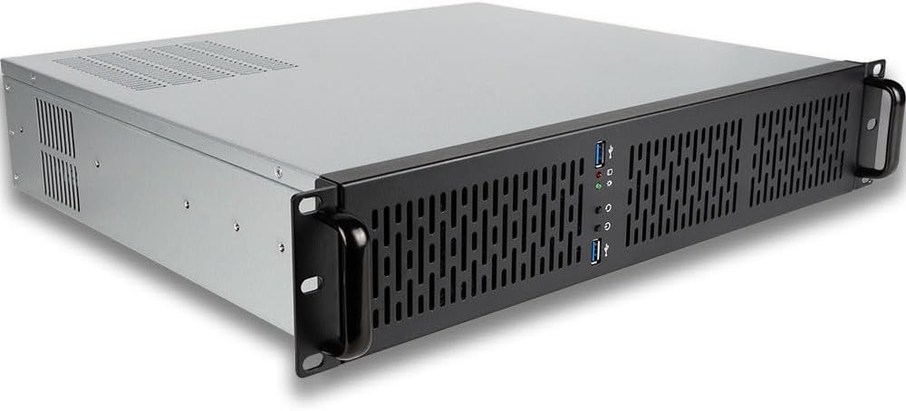 Quiet Rackmount Computer (3.8-4.6GHz AMD Ryzen 7 5700G CPU, 32GB RAM, 2TB SSD, W11 Pro) - 2U Rack Mount Server or Workstation Desktop PC for Home or Business