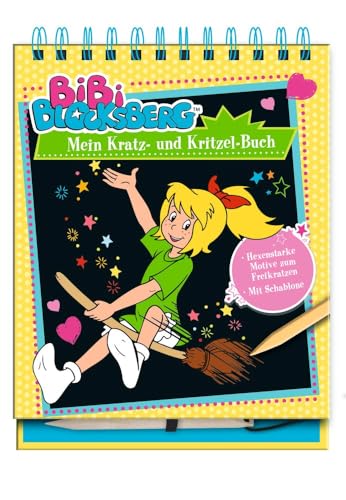 Bibi Blocksberg - Mein Kratz- und Kritzel-Buch: 15 zauberhafte Kratzseiten mit Farb- und Glitzereffekten zum Freikratzen für Kinder ab 5 Jahren | mit Schablone und Kratzstift