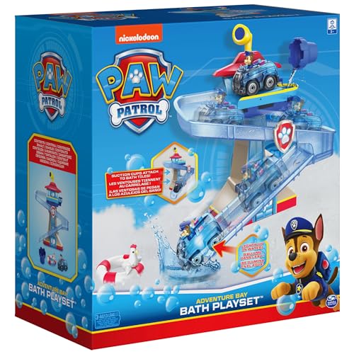 Paw Patrol, Adventure Bay Bath Playset with Light-up Chase Vehicle, Bath Toy for Kids Aged 3 and up by Paw Patrol - Image 7