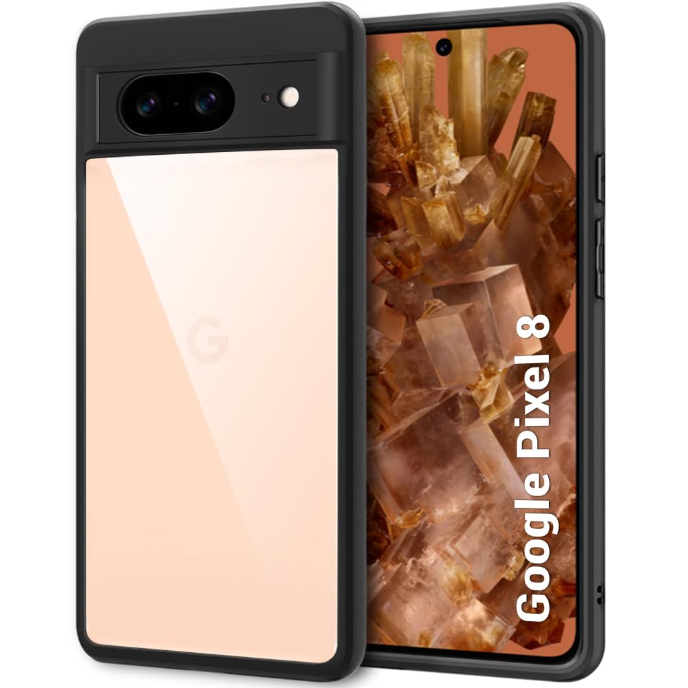 TheGiftKart Ultra-Hybrid Crystal Clear Back Cover Case for Google Pixel 8 | Slim Fit Shockproof Design | Camera Protection Bump | Transparent Back Cover Case for Google Pixel 8 (Black Bumper) (B0CJNX8ZRP) Amazon Price History, Amazon Price Tracker