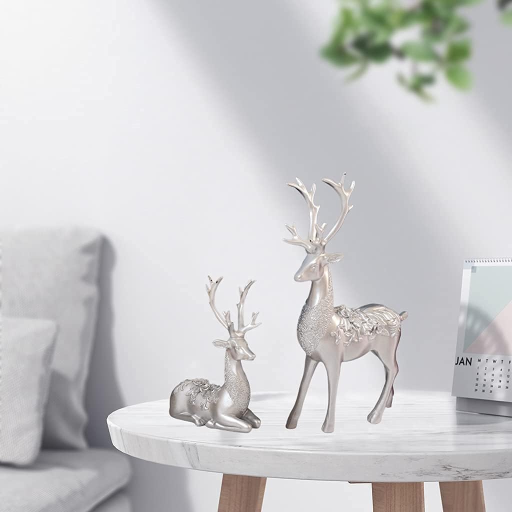 2 Stück Weihnachtsharz Sitzende Und Stehende Hirsc Produktbild-Vorschau 9
