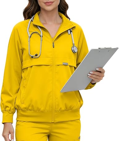 niaahinn Scrub Set for Women: Warm Zip Front Medical Scrub Jackets with Matching Pants, Stylish & Functional Workwear