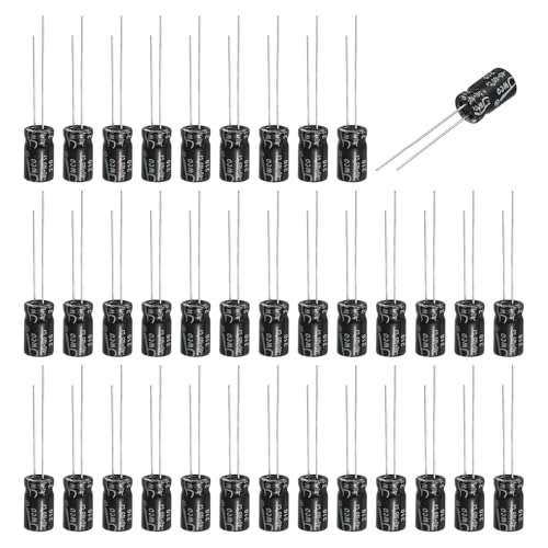 Image of sourcing map 40 Pcs 22uF 50V Non-Polarized Electrolytic Capacitor, 6x12mm Non-Polar Upgrade Capacitors for Audio Tweeter Speaker Crossover Frequency Divider Amplifier, Black