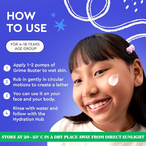 Image of YPlayZ Kids Face & Body Wash with Beetroot & Cucumber Extracts, 300ml | Beetroot And Cucumber Extracts Help Soothe Irritated Skin While Supporting Lasting Hydration For Healthy-Looking Skin