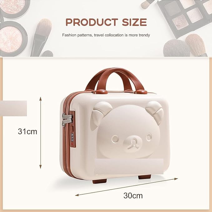 KAPIDA-Portable-Makeup-Travel-Case-Hand-Luggage-Mini-ABS-Carrying-Makeup-Case-Suitcase-with-Elastic-Band-Small-Hard-Shell-Cosmetic-Case-for-Travel-Camping-Women-Girls-1PCS