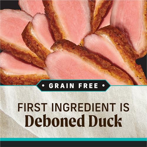 Image of Merrick Grain Free Canned Dog Food, Real Duck Dinner Recipe With Added Vitamins and Minerals, 12.7 oz. Can
