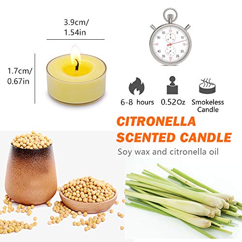 Kenking Citronella Tea Light Candles, Yellow Tiny Soy Wax Tealights, Pack Of 12 #TOP3