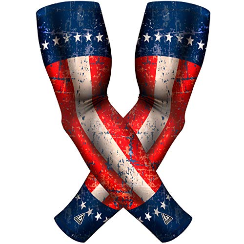 Image of B-Driven Sports Pro-Fit Compression Arm Sleeves - 1-Pair, 30+ Designs, Adult /Youth Sizes, for Athletic and General Purpose Use.