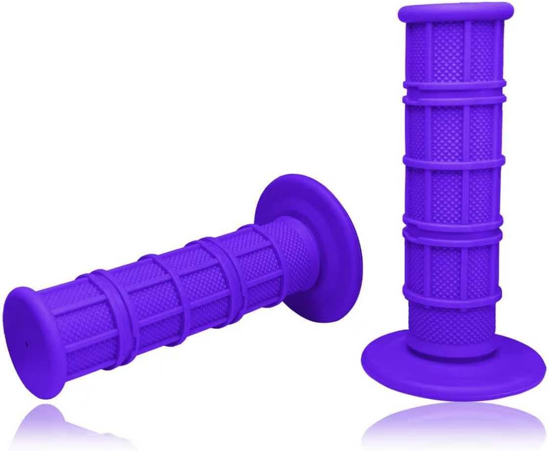 Motorcycle Grips Dirt Bike Handlebar Grips 7/8" Purple Grip Anti-Slip Rubber Racing Hand Grip 7/8" Left & 1" Right for eBike Motorcycle, Electric Dirt Bike, Off Road, ATV for Women & Men (Purple)