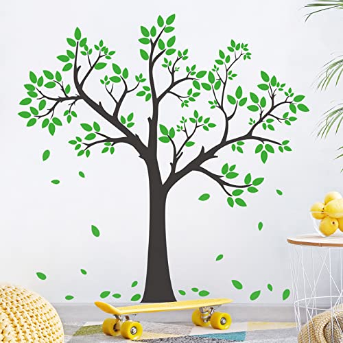 Vinilo decorativo 3D árbol verde hojas para pared miniatura 1