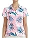 MNLYBABY Womens Golf Polo Shirts Hawaiian Golf Shirt Cool Summer Hawaii Tops Floral Tropic Print Workout Short Sleeve Tee