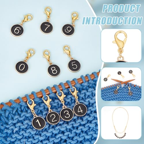 BENECREAT 11Pcs Number Stitch Marker Charms - Image 4