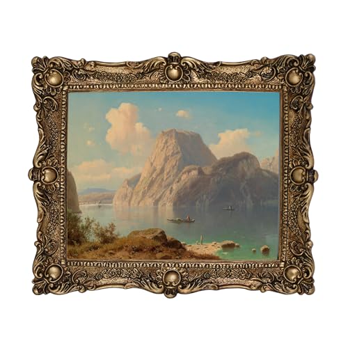 OIGUMR Cadre photo doré vintage 25,4 x 20,3 cm en verre, résine