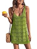 Womens Sexy Crochet Cover Up Swimwear Mesh Dress See Through Fishnet Beach Swimsuit Top