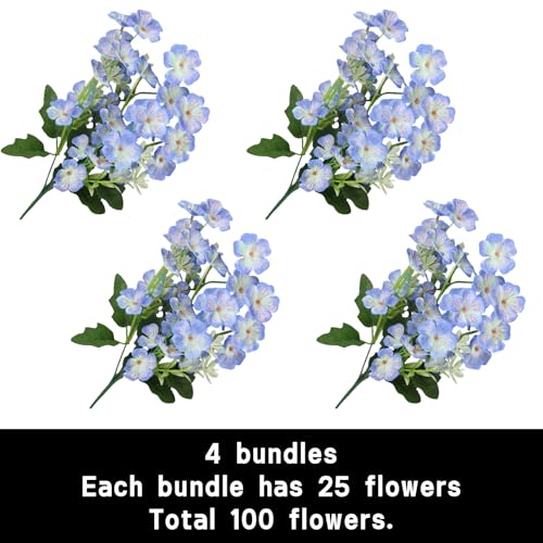 astylishome Tall Artificial Flowers 100 Pcs with Long Stem Fake Violets Plant Faux Flower for Home Garden Wedding Party Table Decoration Realistic Appearance Dark Blue 0416 - Image 2