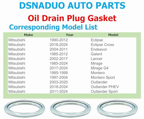 Joint bouchon vidange M14 résistant aux fuites pour Mitsubishi Eclipse Lancer | Pack de 50 - 4