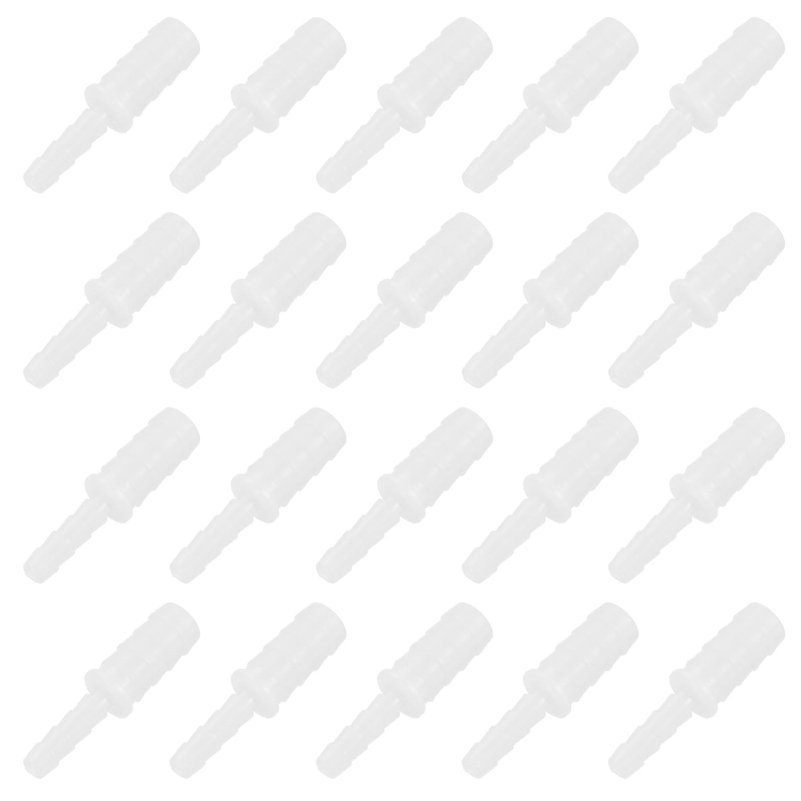 Muiltvoe 20Pcs Aquarium Air Valve Connector, Plastic Inline Tubing Non-return Valves for 4x8mm ID Airline Tubing Fish Tank Pond Air Line, White