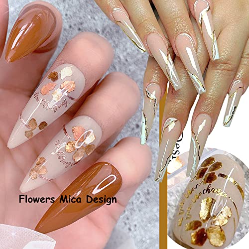 2 Boxes 6 Grids Glitter Nail Art Sequins Irregular Mica Flake Marble,2 Sheet Metal Stripe Lines Design Nail Art Stickers Decals For Nail Art Supplies Flakes Nail Glitter Slice Mixed Nail Decoration #TOP6