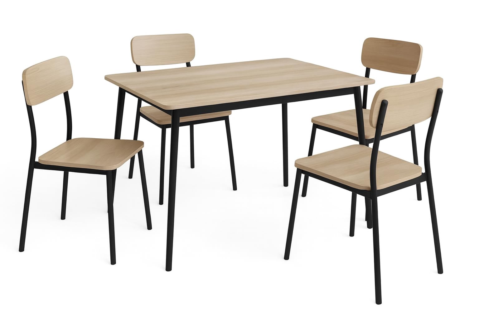 DUPI Table and 4 Chairs Set New XOBE, Made with Metal and MDF, Dining Table, Timeless Style Set (Taupe) 110x70 — view 10