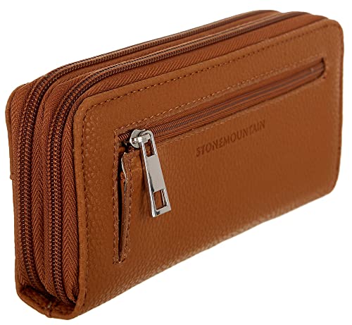 Pebble Ludlow Double Zip Around Wallet, Tan2