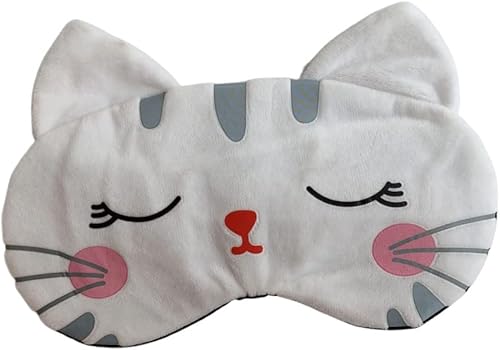 Linda máscara de ojos para dormir de gato de viaje, dibujos animados, divertida, con ojos vendados para dormir, para mujeres, niñas, niños, para
