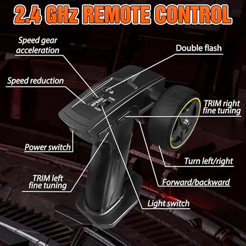 Image of RC Drift Car,1 /43 Mini with Gyroscope,2.4GHz Full Proportional Remote Control Car,4WD High Speed Race Car with Lights,Racing Tires,RC Model Cars Gift for Adults,Kids,Boys,Girls,Black