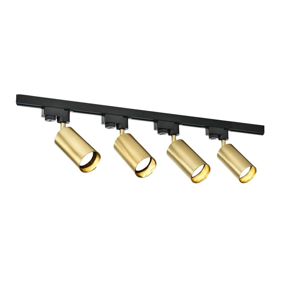 Faretto da Soffitto, Faretti Faretti a Binario a LED Faretti da Parete Rotanti, Ottone, Lampada Singola 5W, Illuminazione Cucina Soggiorno (Colore : 3 Heads, Dimensioni : White Light)