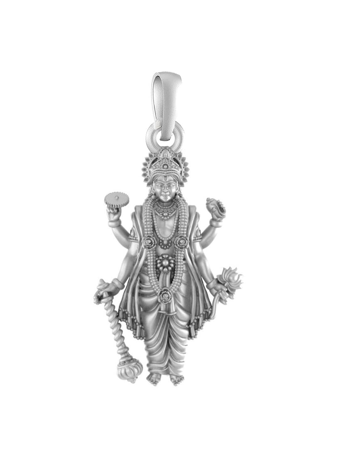 akshat sapphire Sterling Silver (92.5% purity) God Vishnu Pendant for Men & Women Pure Silver Lord Vishnu Locket for Good Health & Wealth-picture-28