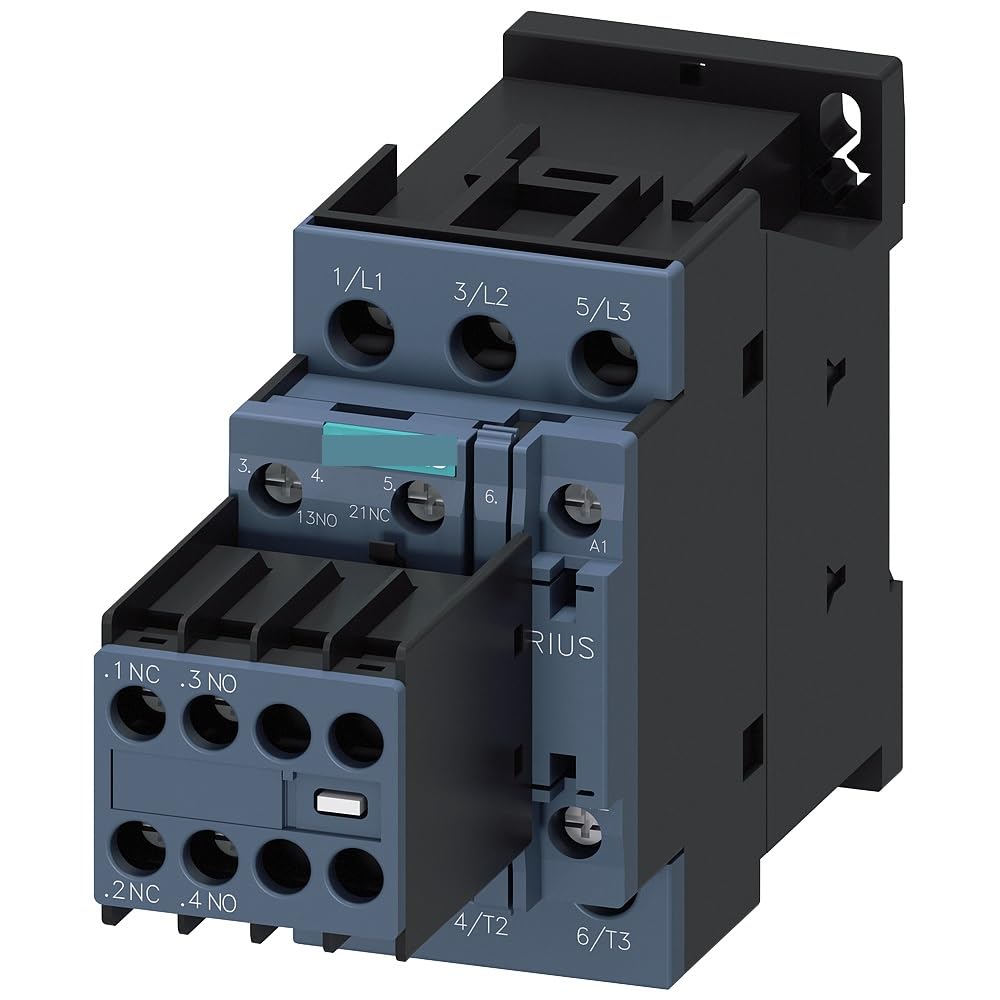 JFQOWCMP Contactor AC-3 17 A/7.5 kW/400V 3-Pole 230V AC/50Hz 2NO+2NC Screw Connector 3RT2025-1AP04