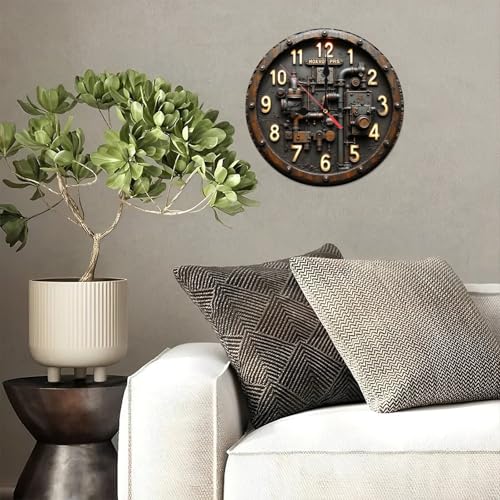 10 Wooden Printed Steampunk Pipe Clock