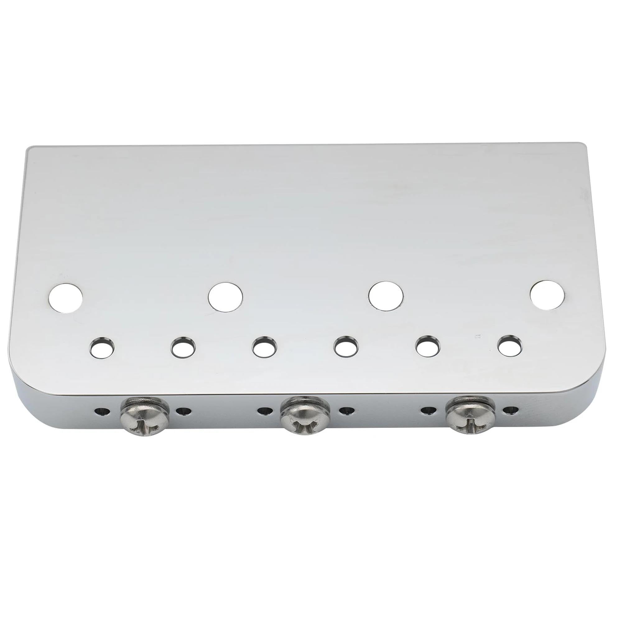 Mostek Gitarowy Rozstaw Strun 54 Mm Pełna Solidna Aluminiowa Krótka Płyta Z Mosiężnym Mostkiem 3 Siodłami Kompensacją(Chrome)