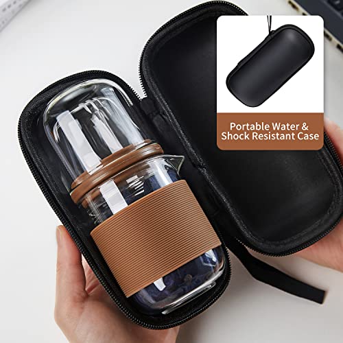 DOPUDO Glass Teacup Infuser Set with Travel Case