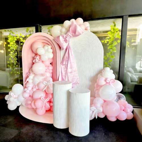 Image of Lukiituke Light Pink Balloon Arch Kit, 134Pcs Pink and White Balloons, Light Pink Balloons with 4 Sizes for Wedding Bridal Baby Shower Birthday Party Decorations