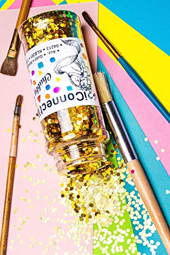 Iconnectwith Glitter – Gold, Chubby Holographic Glitter; Multi-Use For Crafts, Decorations, Nail Art, Makeup, Tumblers, Resin Art, And Diy Projects #TOP1