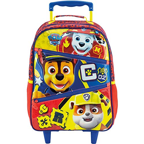 Mala Escolar com Rodinhas 14, Paw Patrol Mates, 8771, Vermelho